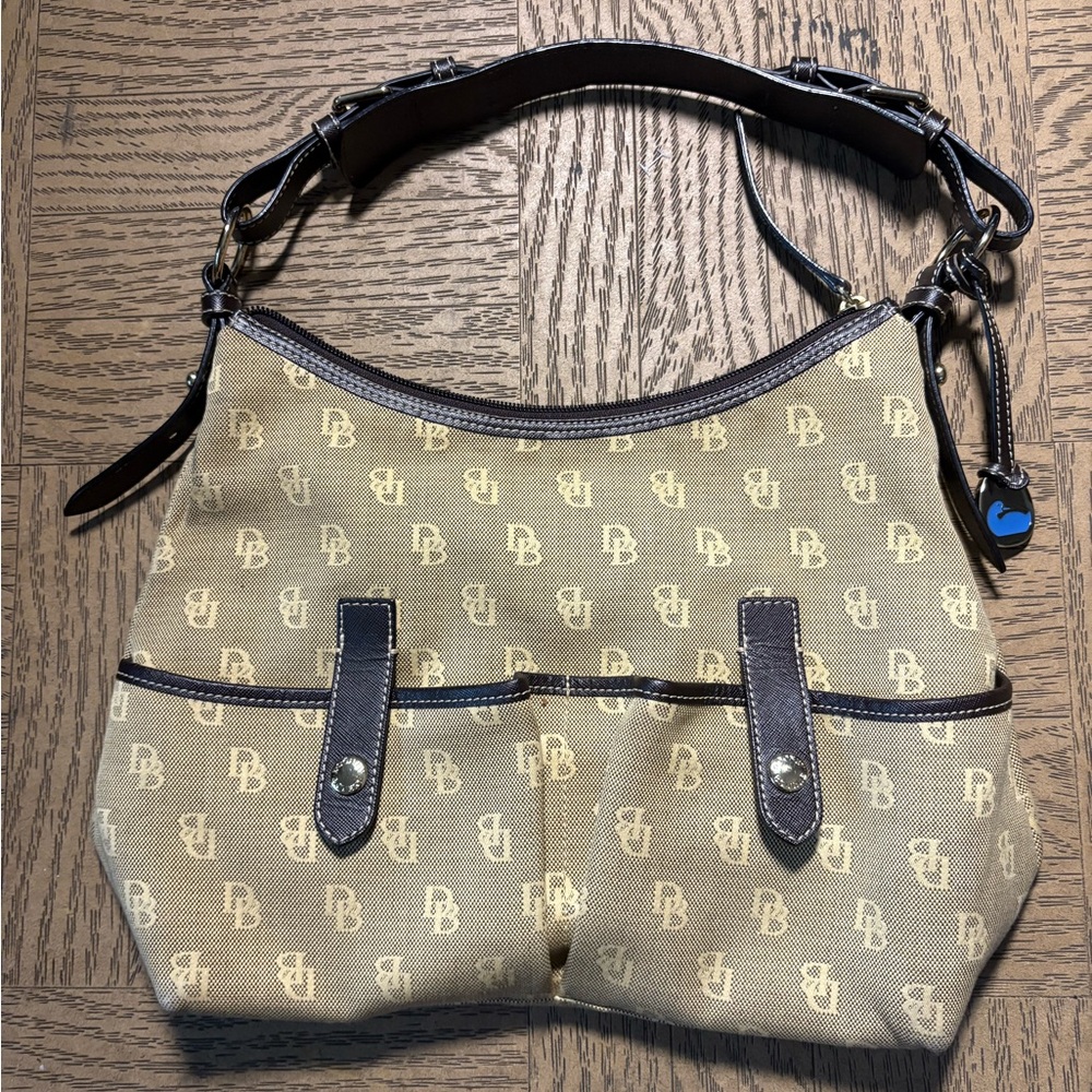 SOLD Dooney & Bourke Brown Logo Shoulder Bag